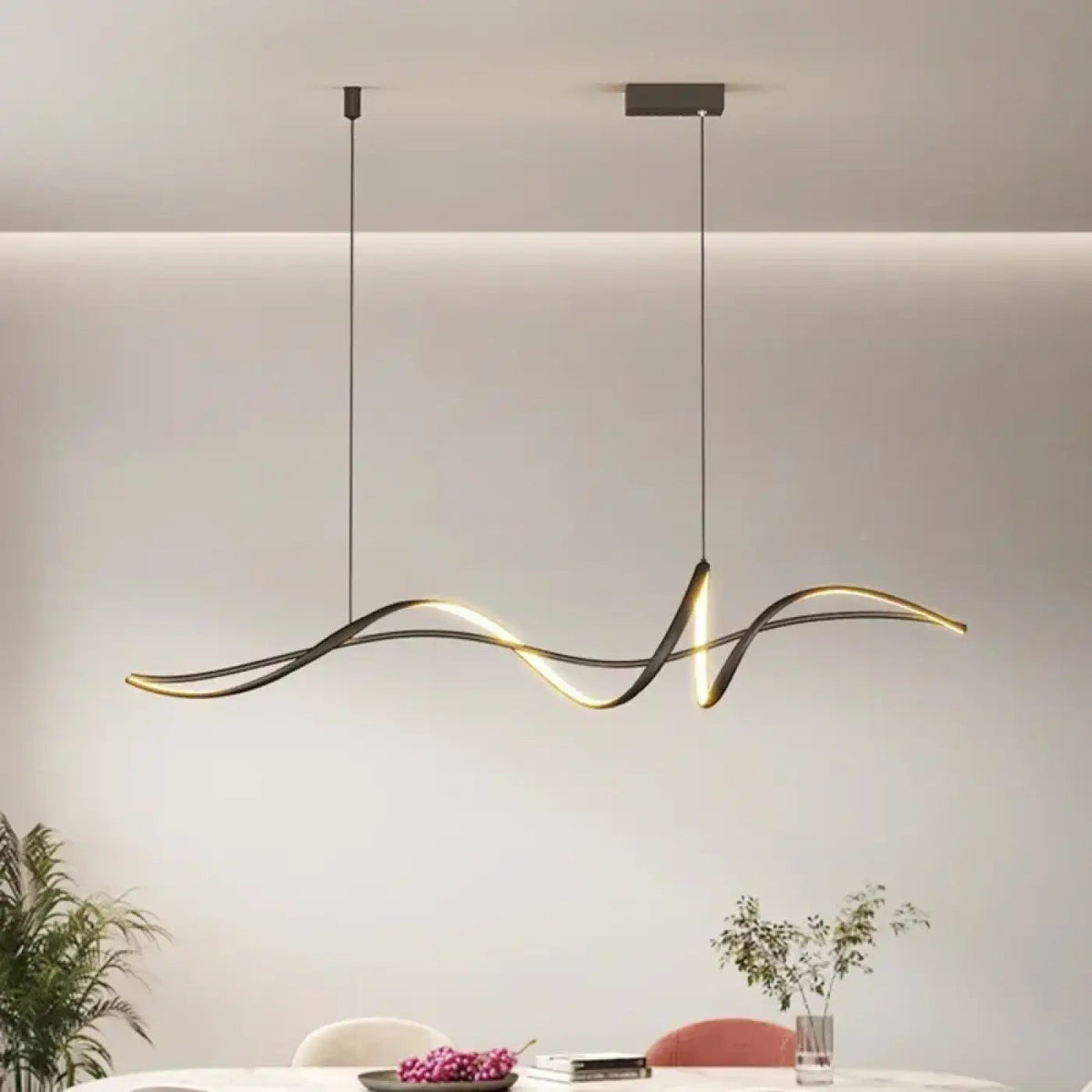 Suspension design pour salle à manger, noire ou blanche, noir