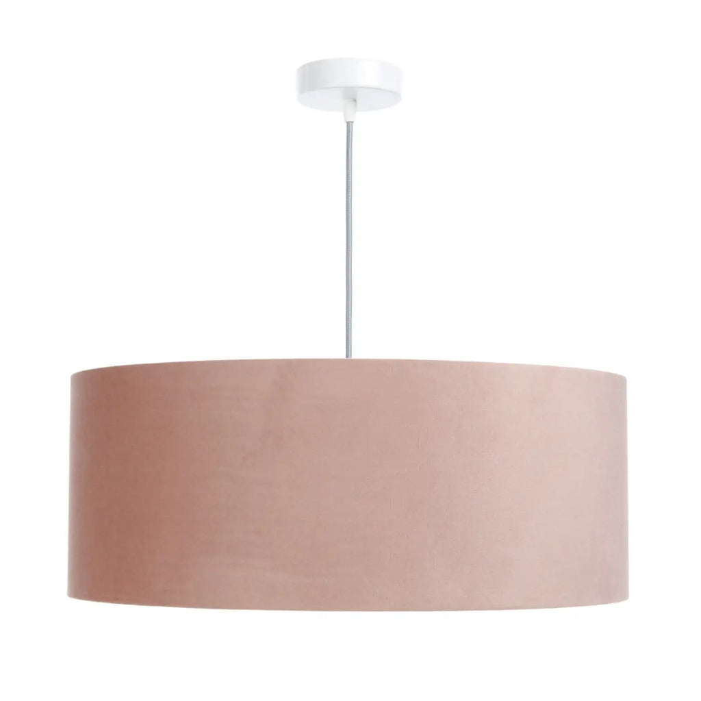 Suspension double en tissu rose poudré, deux abat-jours