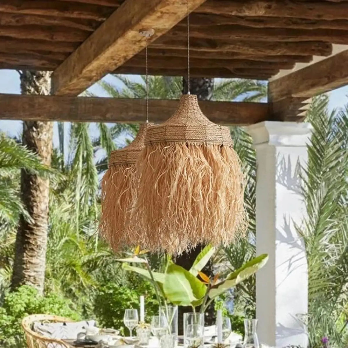 Suspension en rotin naturel tissé, quatre tailles de S à XL