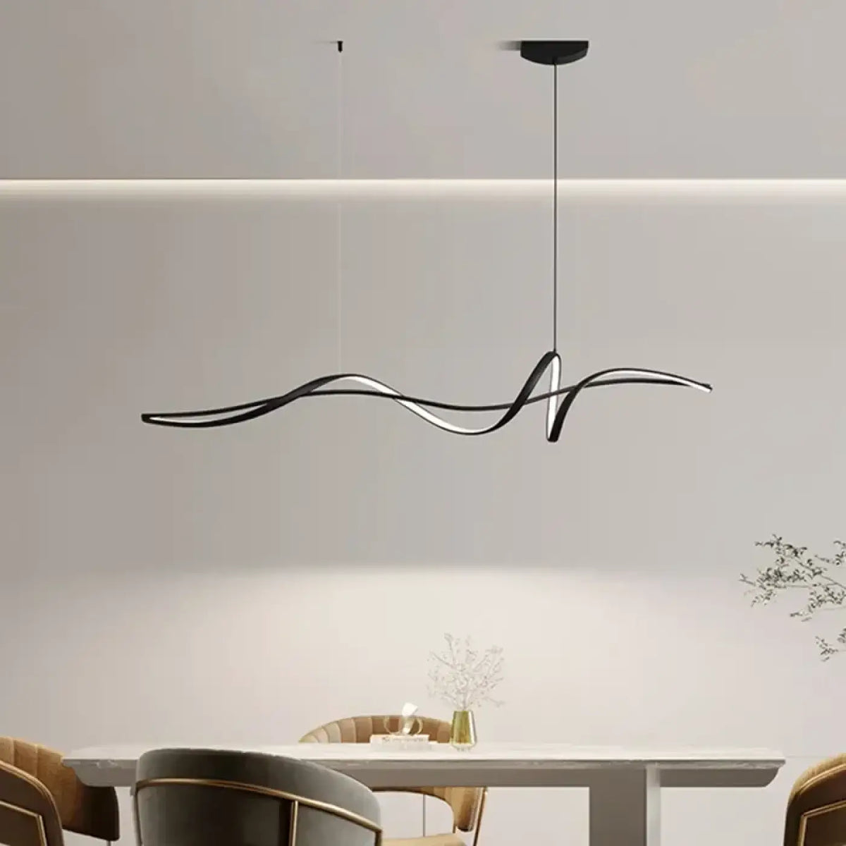 Suspension design pour salle à manger, noire ou blanche