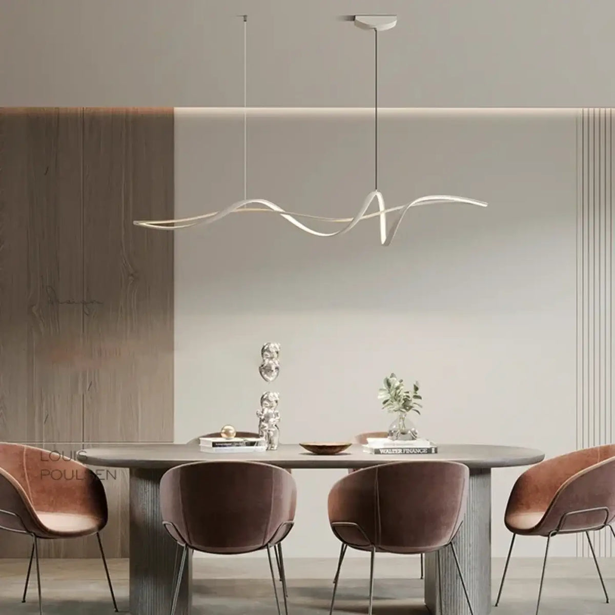 Suspension design pour salle à manger, noire ou blanche