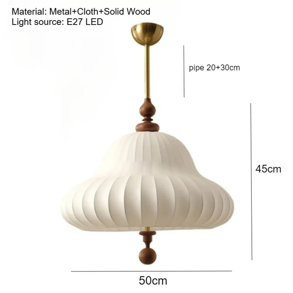 Suspension en tissu et bois naturel, deux modèles