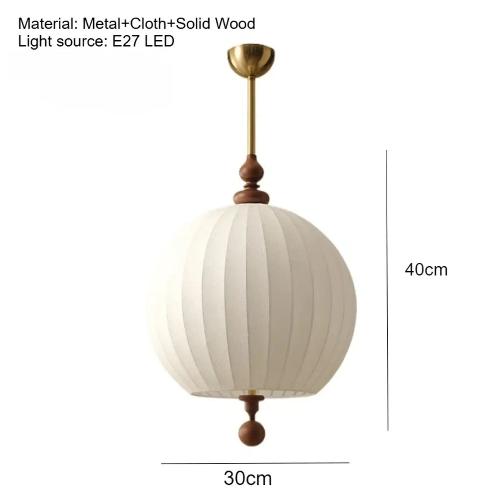 Suspension en tissu et bois naturel, deux modèles