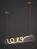 Suspension tube en verre à LED torsadée, noire ou dorée, doré