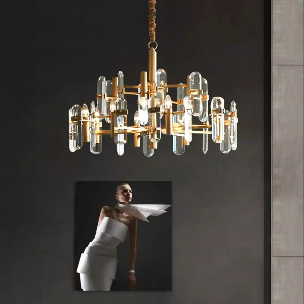 Suspension design noire ou dorée, trois tailles, lumière au choix