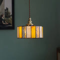 Suspension éclectique en verre coloré et cuivre