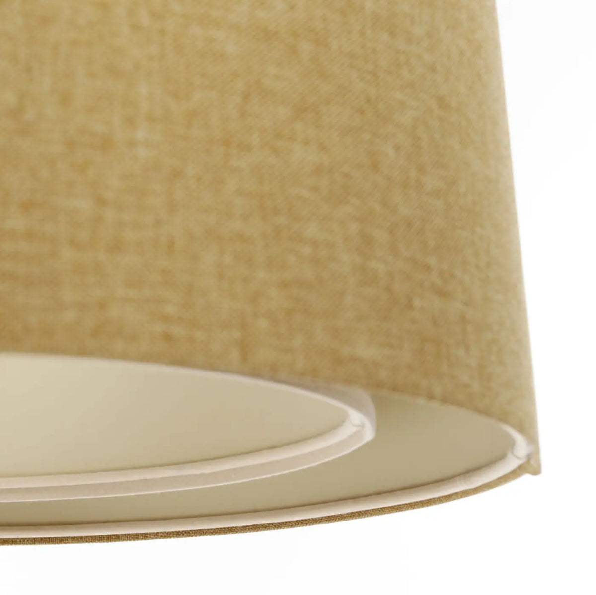 Suspension cylindrique en tissu écru et jaune moutarde, tailles S à L