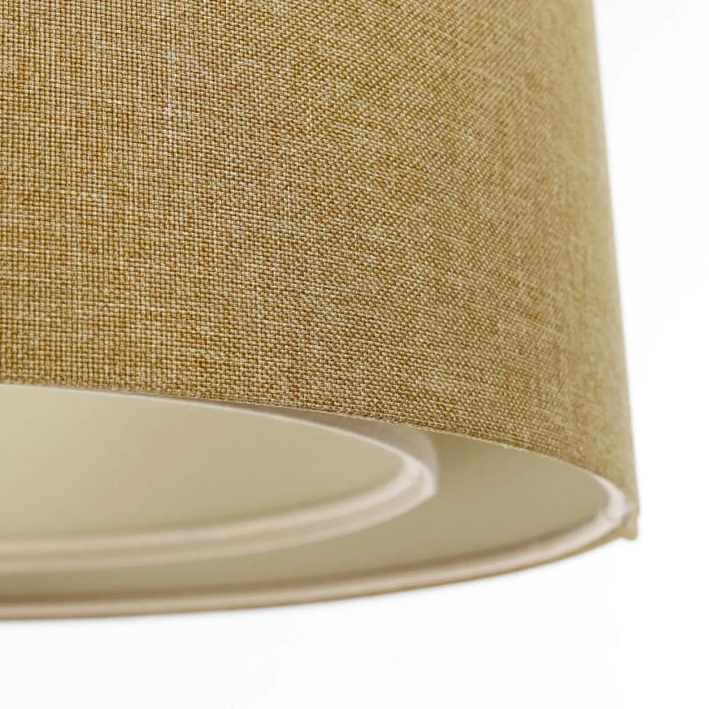 Suspension cylindrique en tissu écru et jaune moutarde, tailles S à L