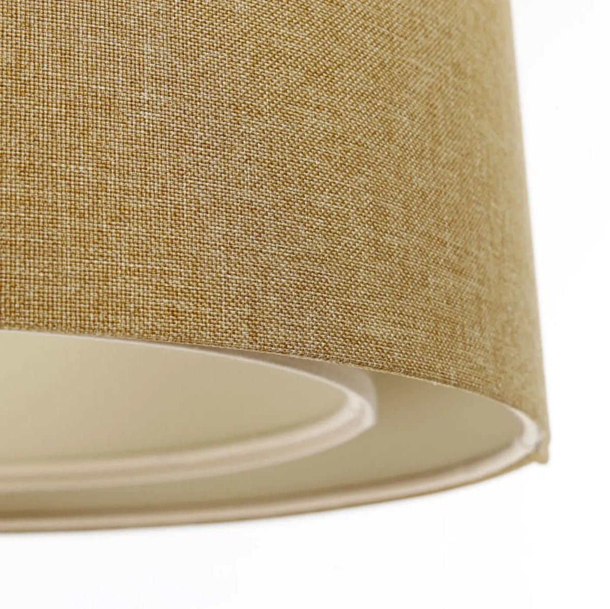 Suspension cylindrique en tissu écru et jaune moutarde, tailles S à L