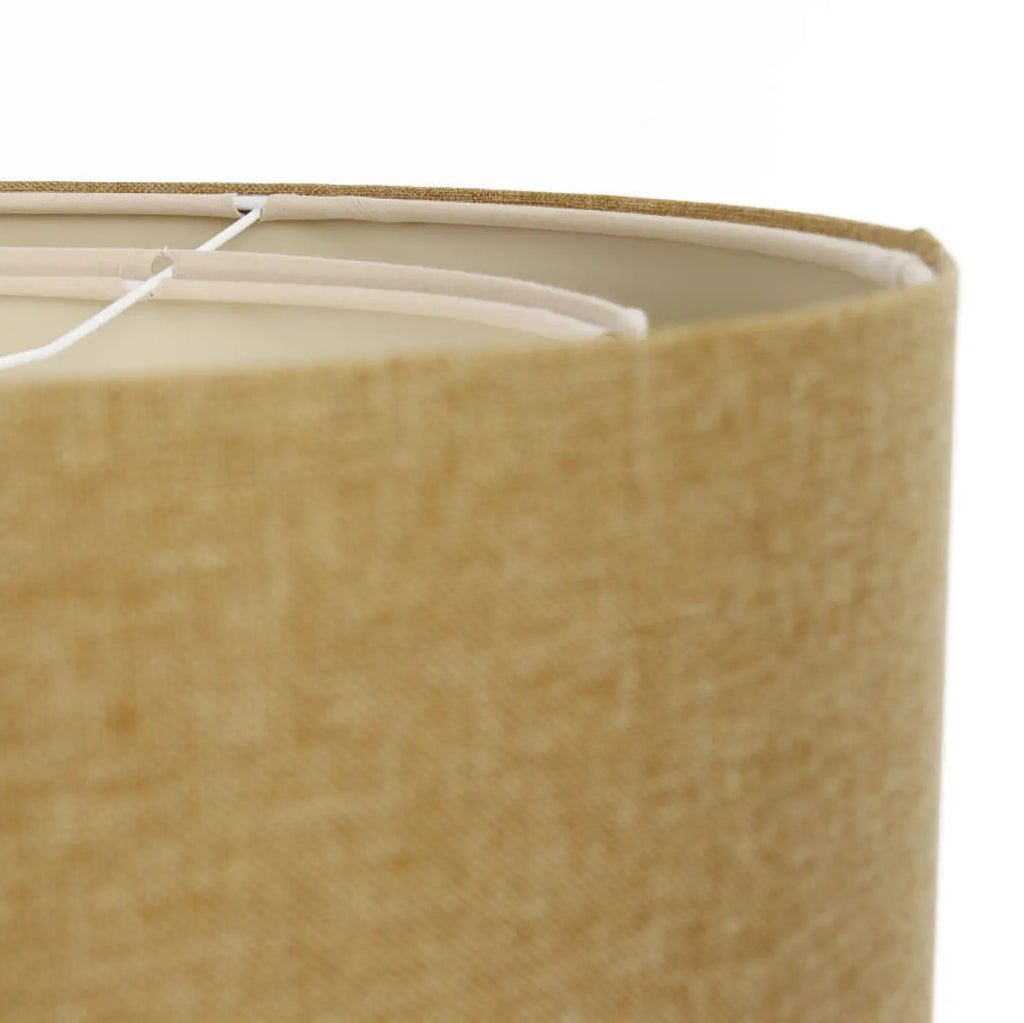 Suspension cylindrique en tissu écru et jaune moutarde, tailles S à L