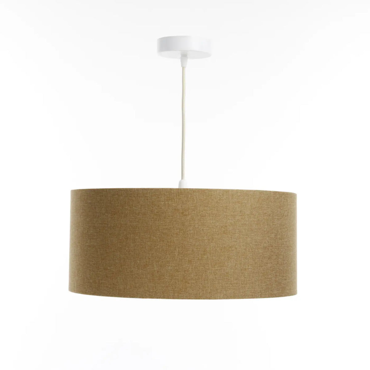 Suspension cylindrique en tissu écru et jaune moutarde, tailles S à L
