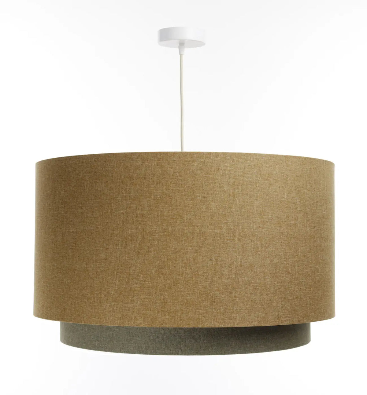 Suspension en tissu écru avec diffuseur en rotin, tailles S, M, L