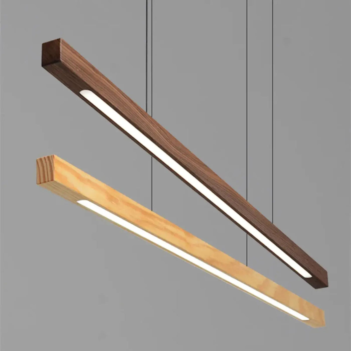 Suspension LED aspect bois clair ou foncé, trois tailles