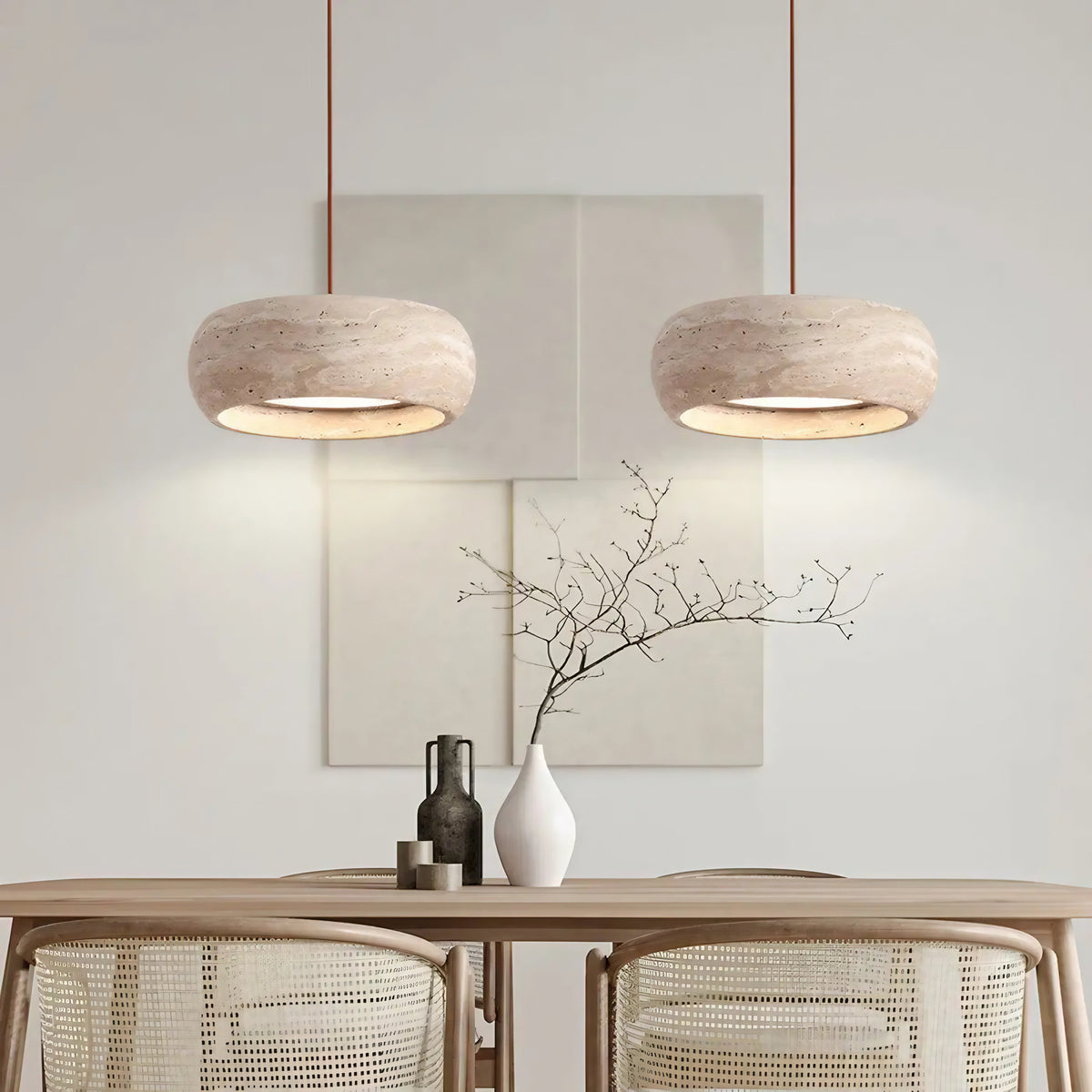 Suspension effet pierre blanche pour chambre moderne