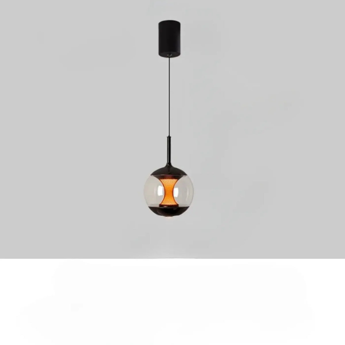 Suspension globe en verre transparent, câble réglable ou fixe