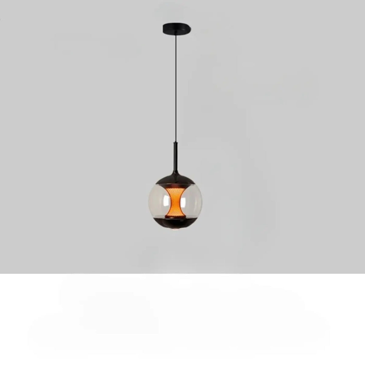 Suspension globe en verre transparent, câble réglable ou fixe