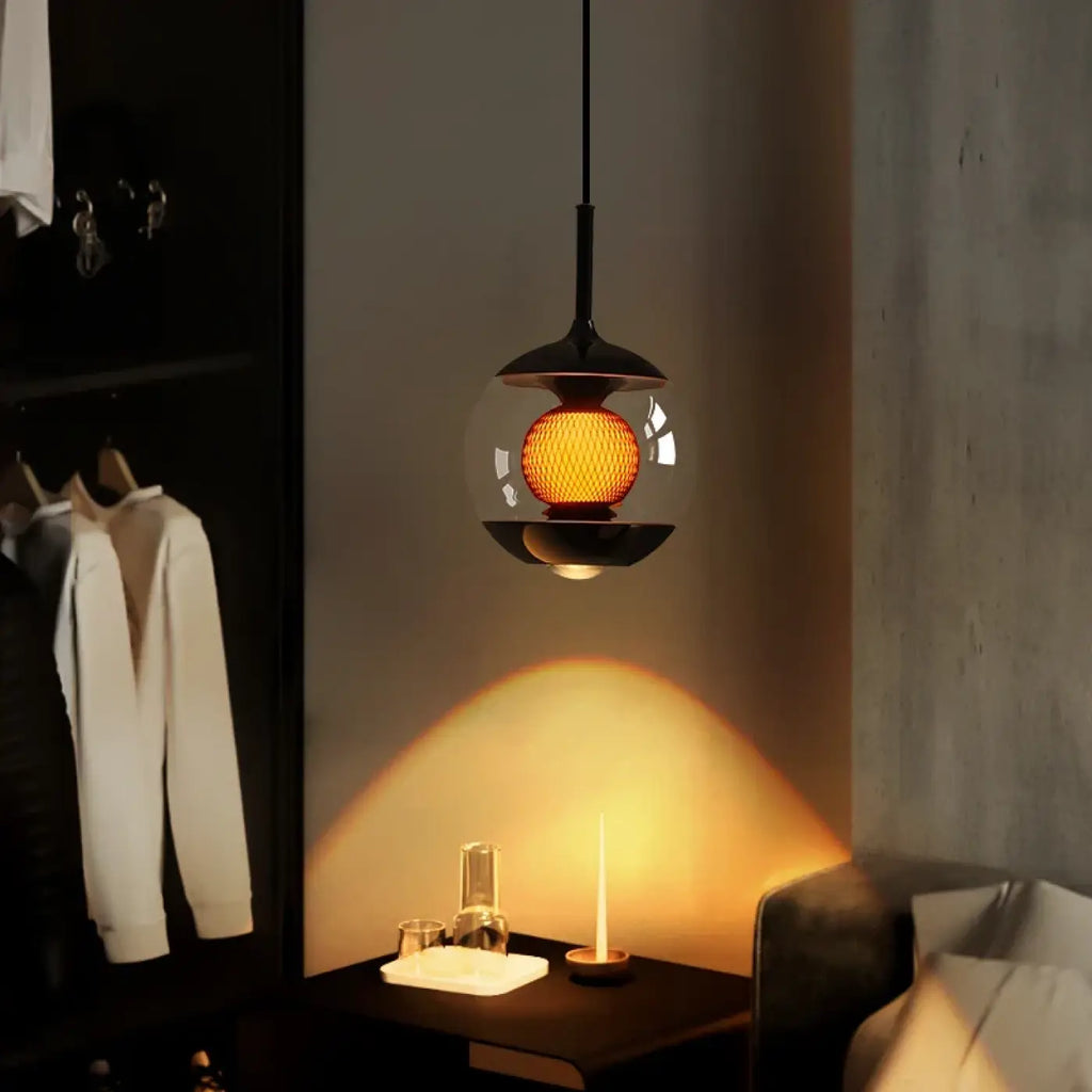 Suspension globe en verre transparent, câble réglable ou fixe
