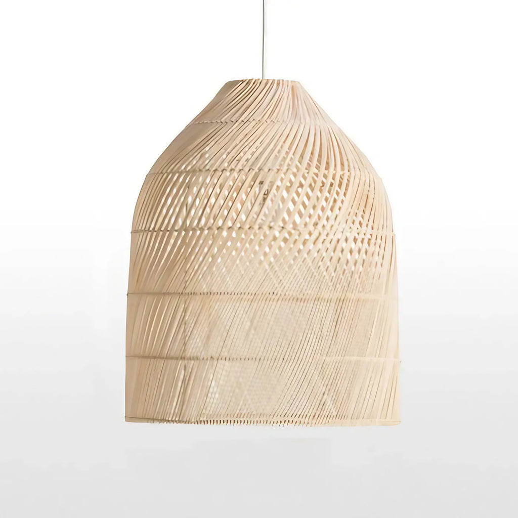 Suspension lanterne en osier tressé, beige ou noire, beige