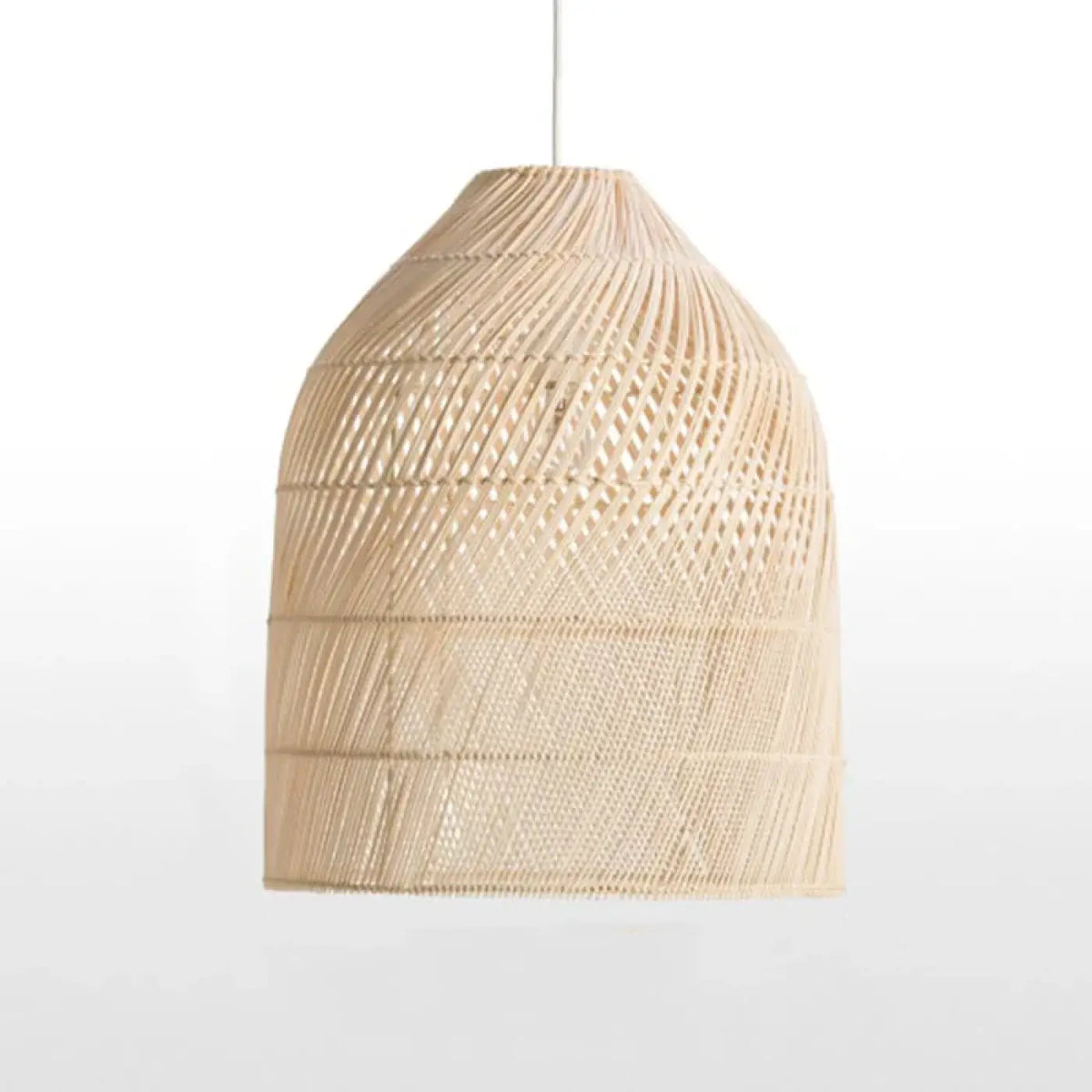 Suspension lanterne en osier tressé, beige ou noire, beige