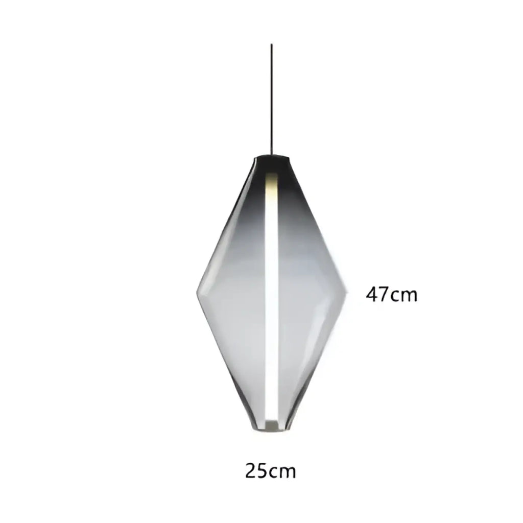 Suspension en verre, dégradé de suie, transparente ou blanche