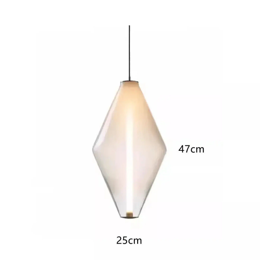 Suspension en verre, dégradé de suie, transparente ou blanche