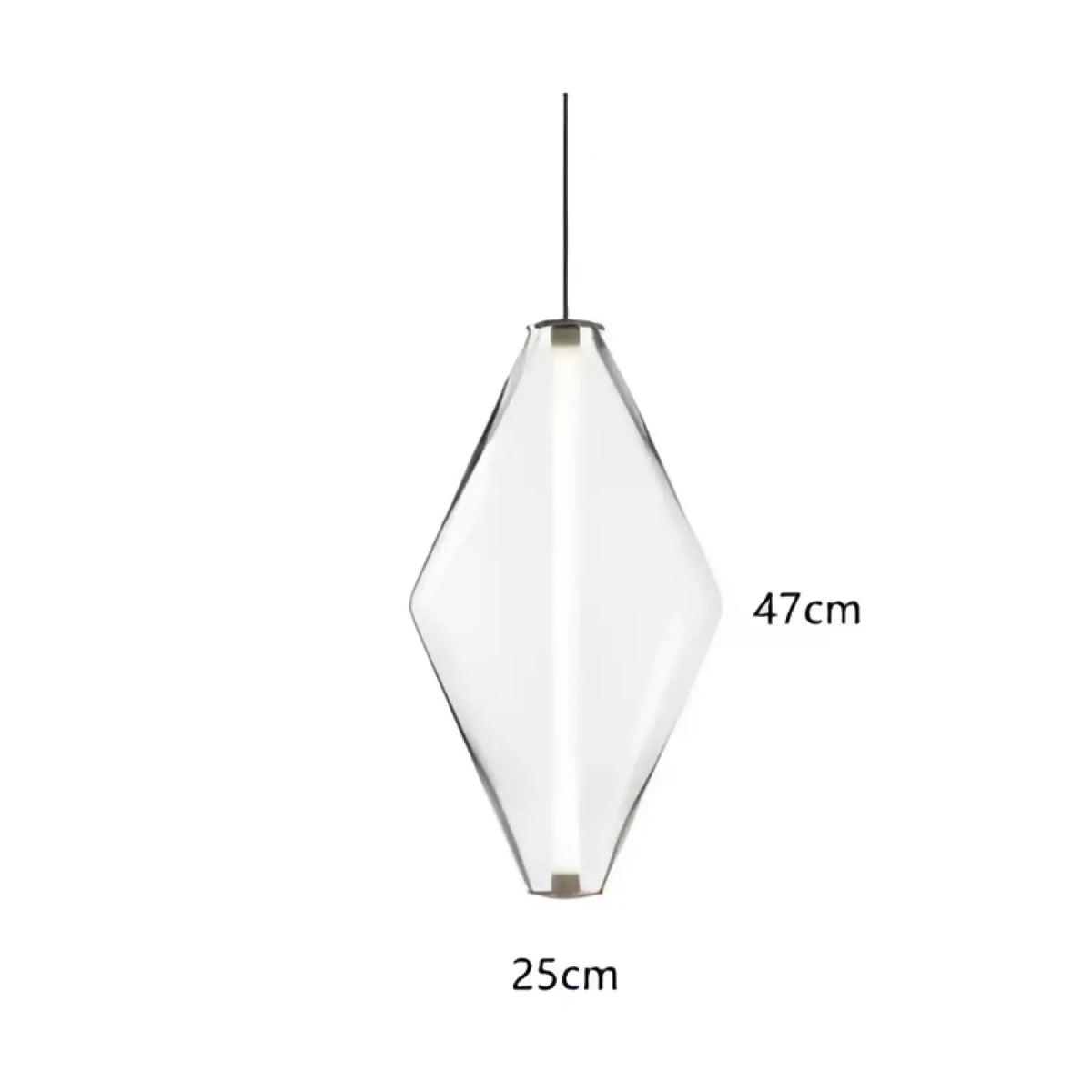 Suspension en verre, dégradé de suie, transparente ou blanche