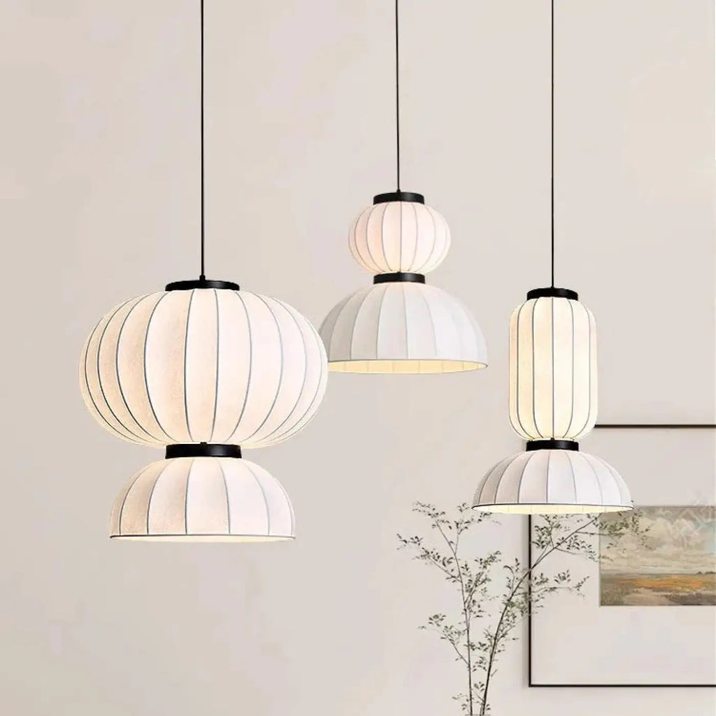 Suspension en tissu à formes superposées, trois modèles