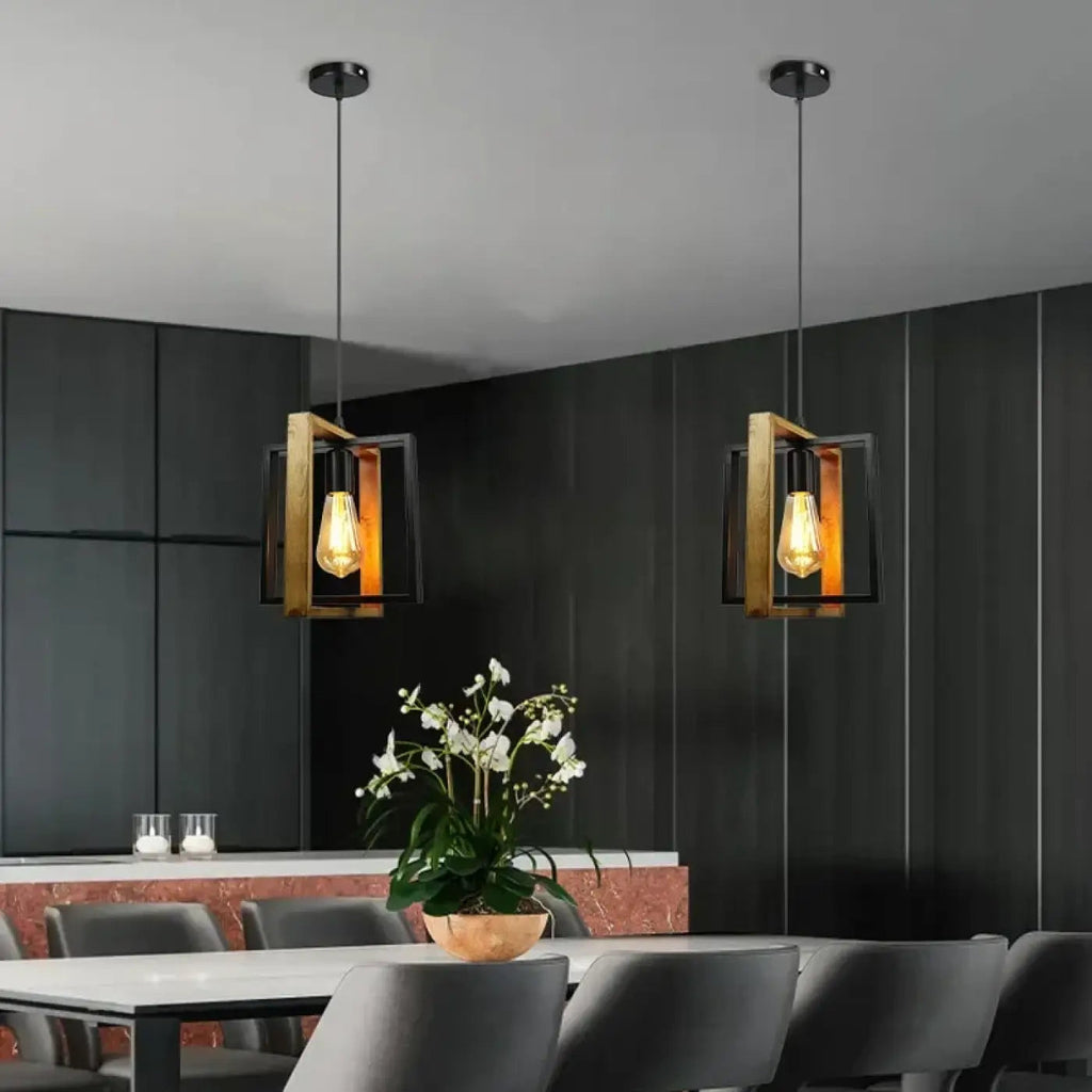 Suspension en bois au style vintage pour cuisine
