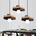 Suspension en bois épurée style nordique, noir ou blanc, noir