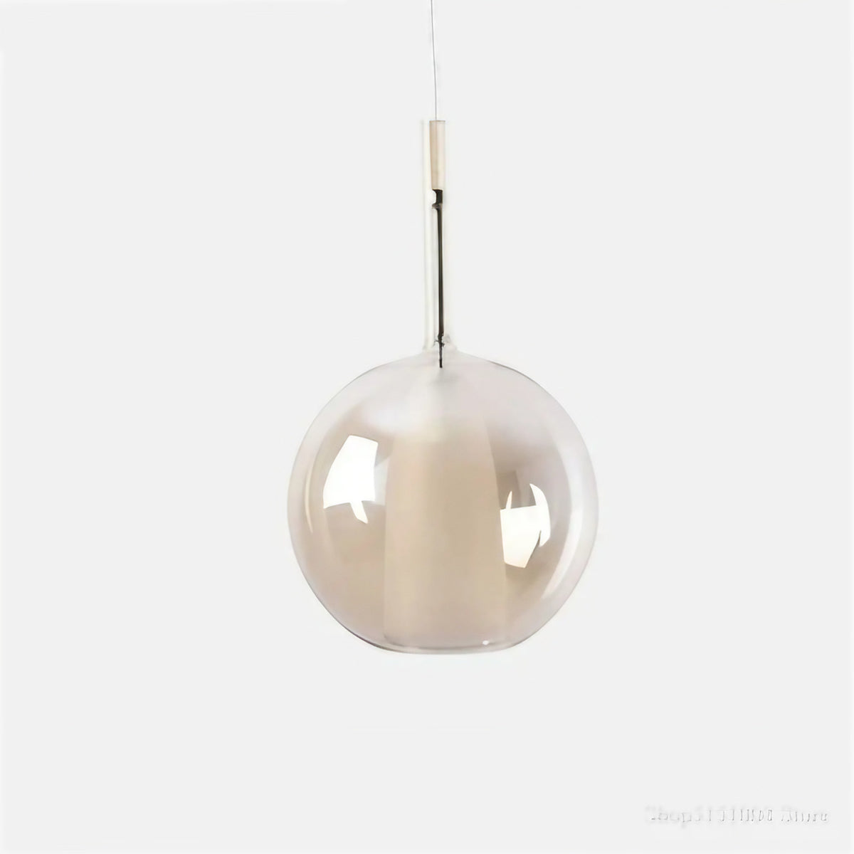Suspension boule en verre teinté, quatre teintes dont or rose