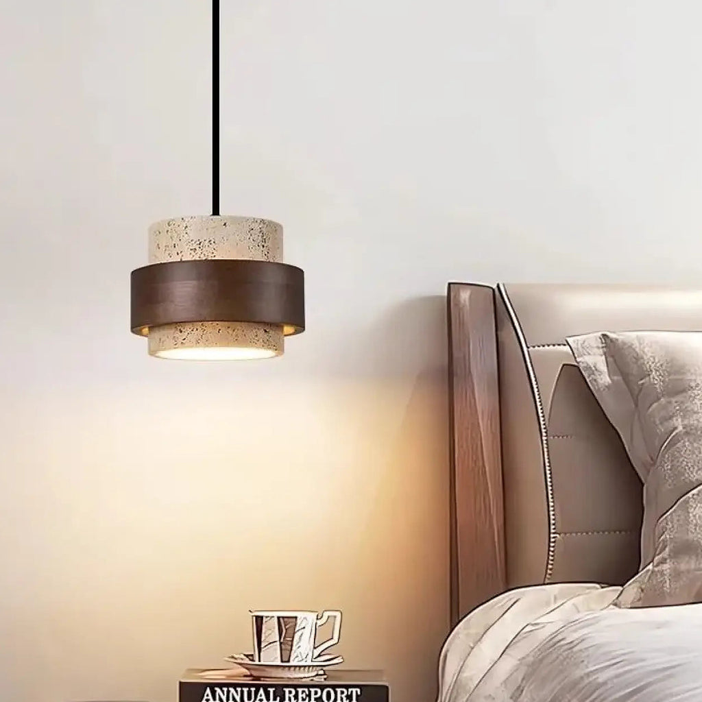 Suspension en marbre et bois marron, tailles S à XL