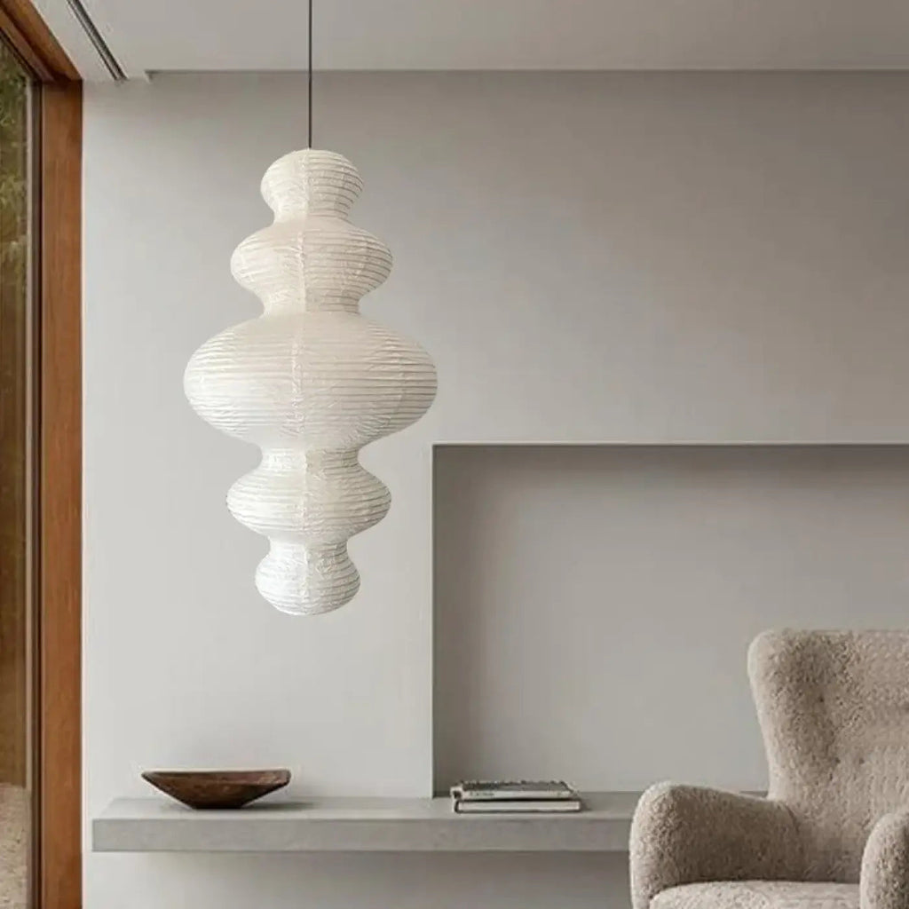 Suspension en papier moderne, lumière blanc chaud ou blanc froid
