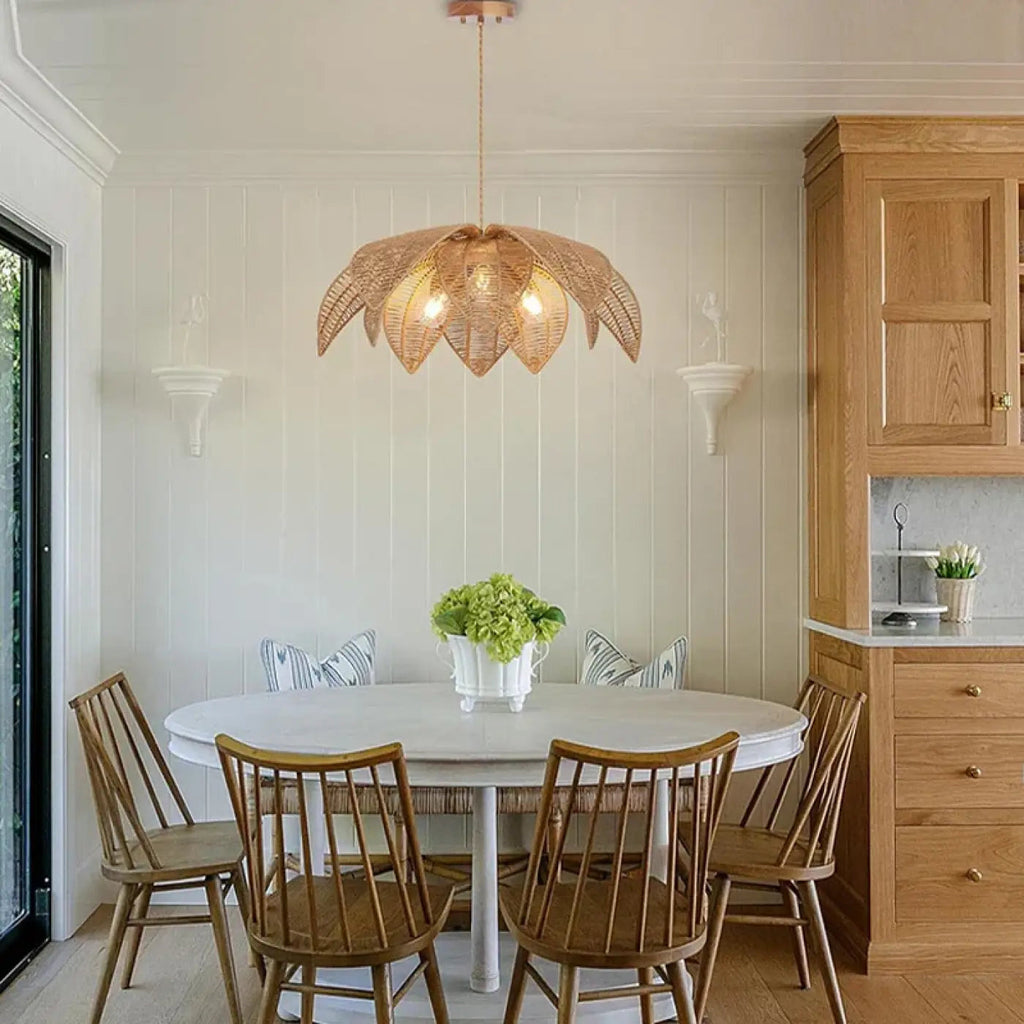 Suspension en rotin style scandinave, marron ou noir