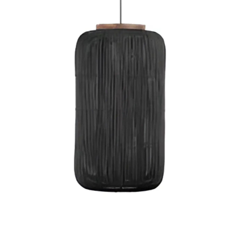 Suspension en rotin tissé bohème, noir ou beige, tailles S à L, noir
