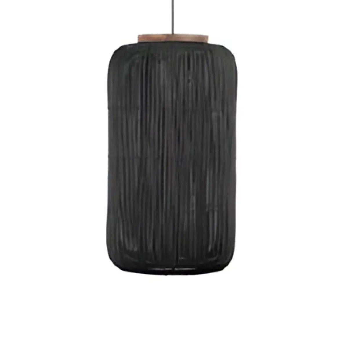 Suspension en rotin tissé bohème, noir ou beige, tailles S à L, noir