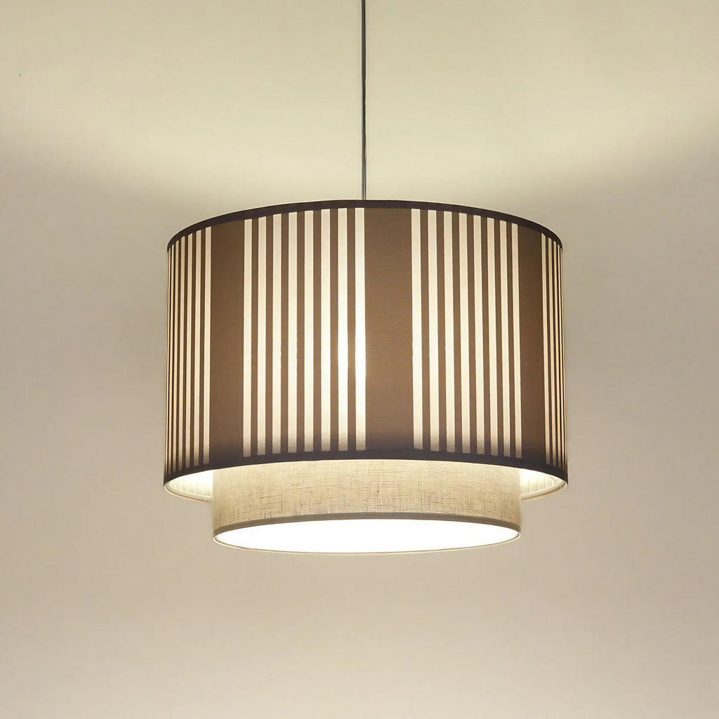 Suspension en tissu beige et écru, trois tailles S, M et L