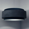 Suspension en tissu bleu clair à intérieur argenté