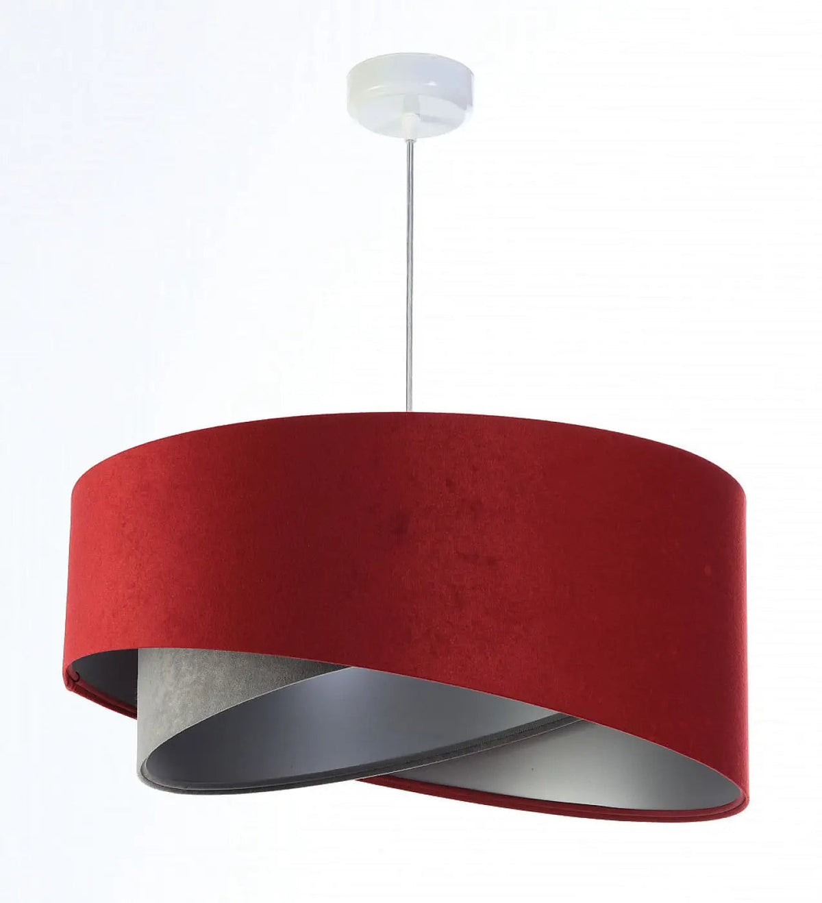 Suspension effet velours bordeaux, intérieur argenté, 50 cm