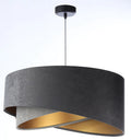 Suspension en tissu graphite effet velours, intérieur doré, 50 cm