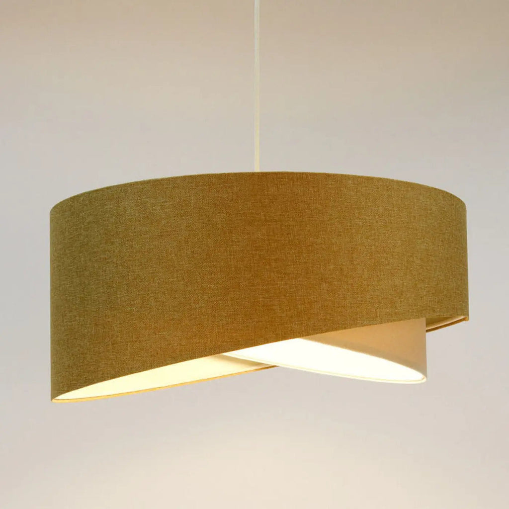 Suspension en tissu moutarde et crème, tailles S, M, L ou XL