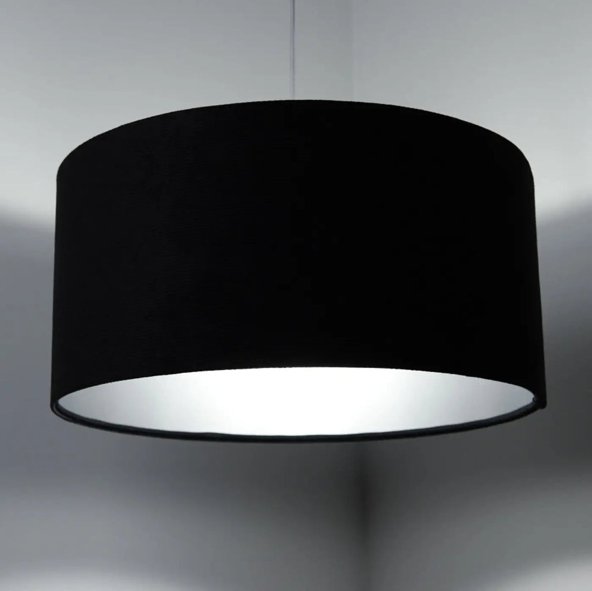Suspension en tissu noir et argent, moderne, tailles S, M et L
