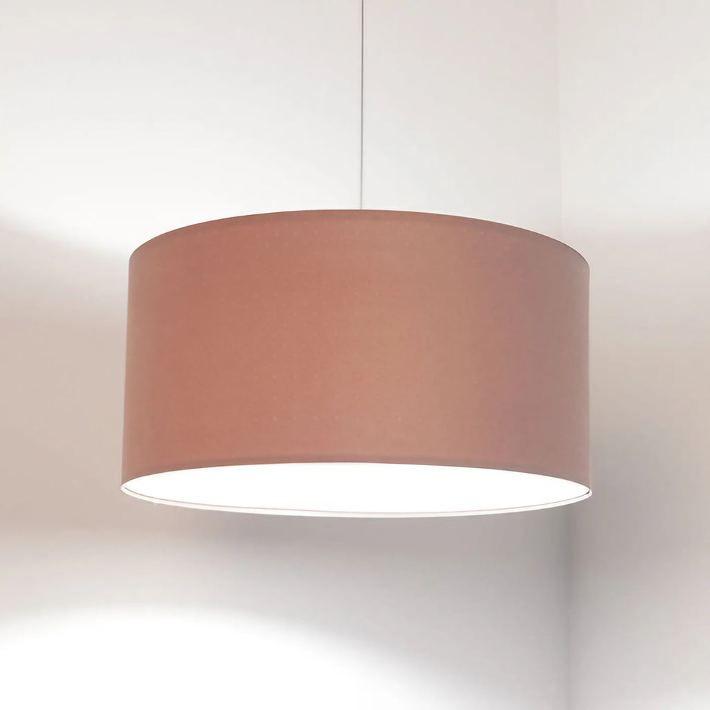 Suspension cylindre en tissu rose poudré, quatre tailles S à XL