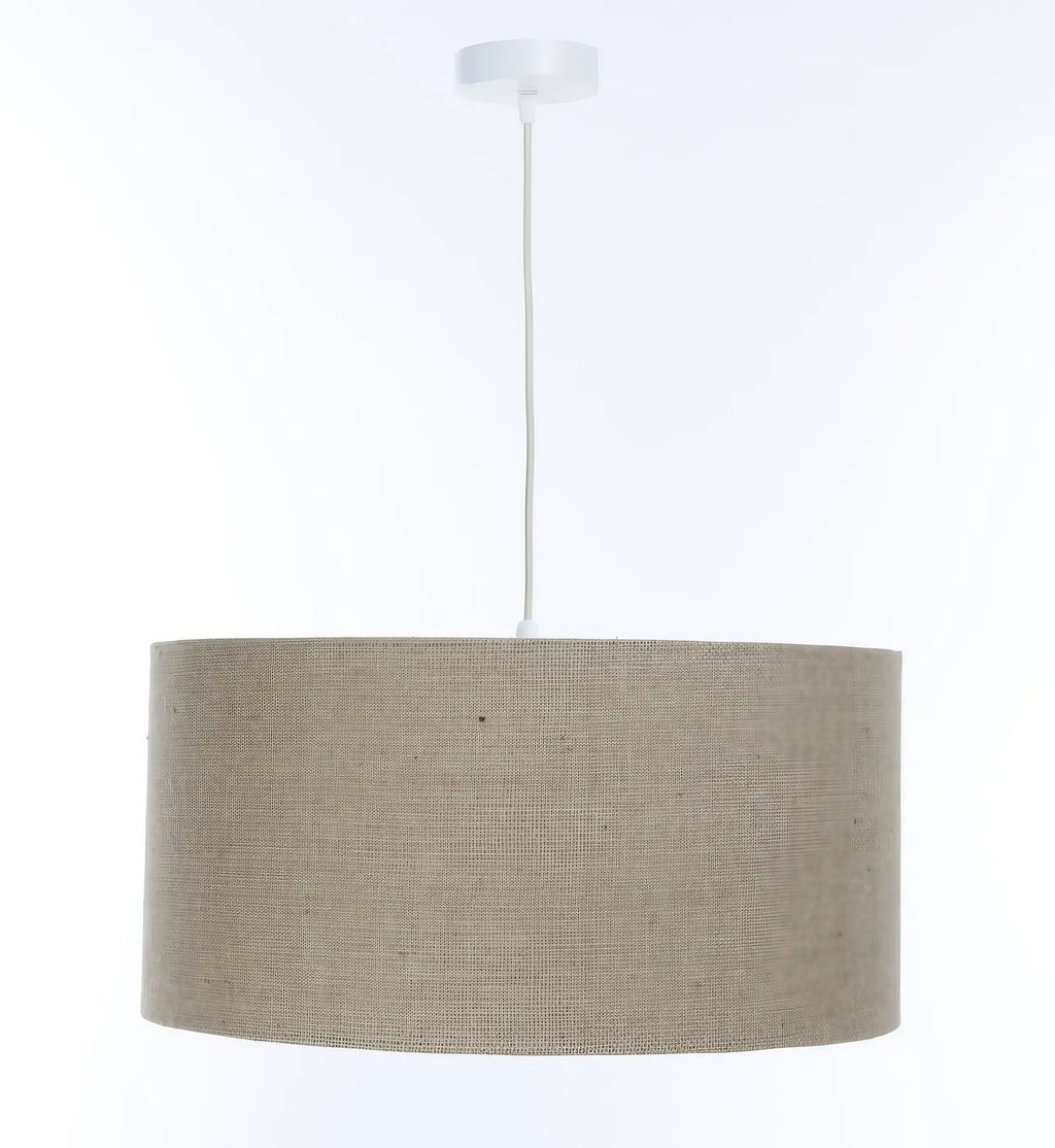 Suspension en tissu taupe et écru, quatre tailles S à XL