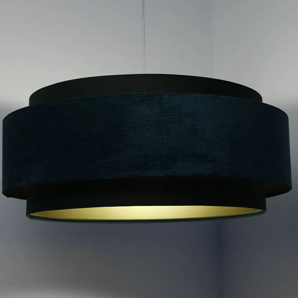 Suspension en tissu vert et doré pour salle à manger ou salon