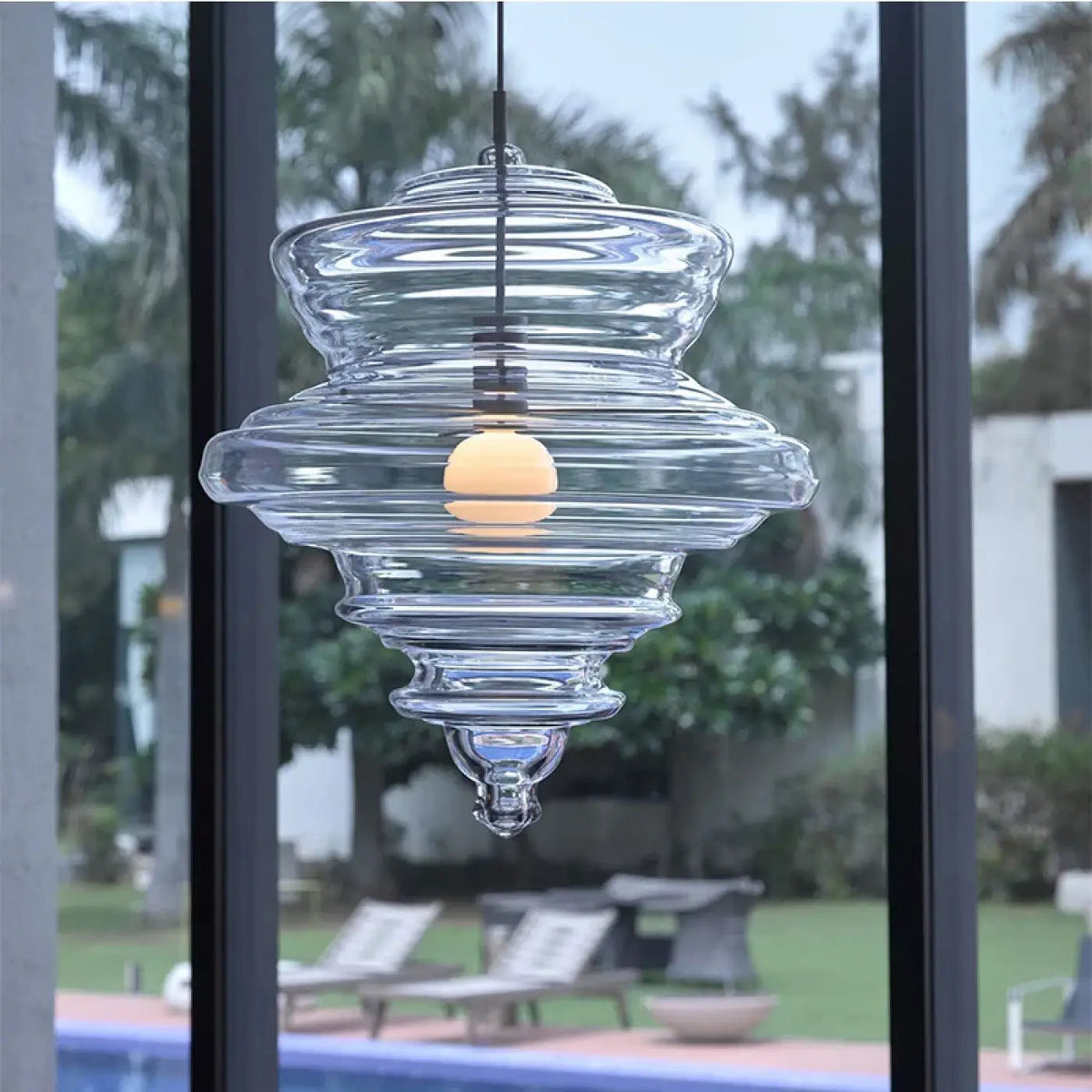 Suspension art déco en verre, trois modèles et trois teintes