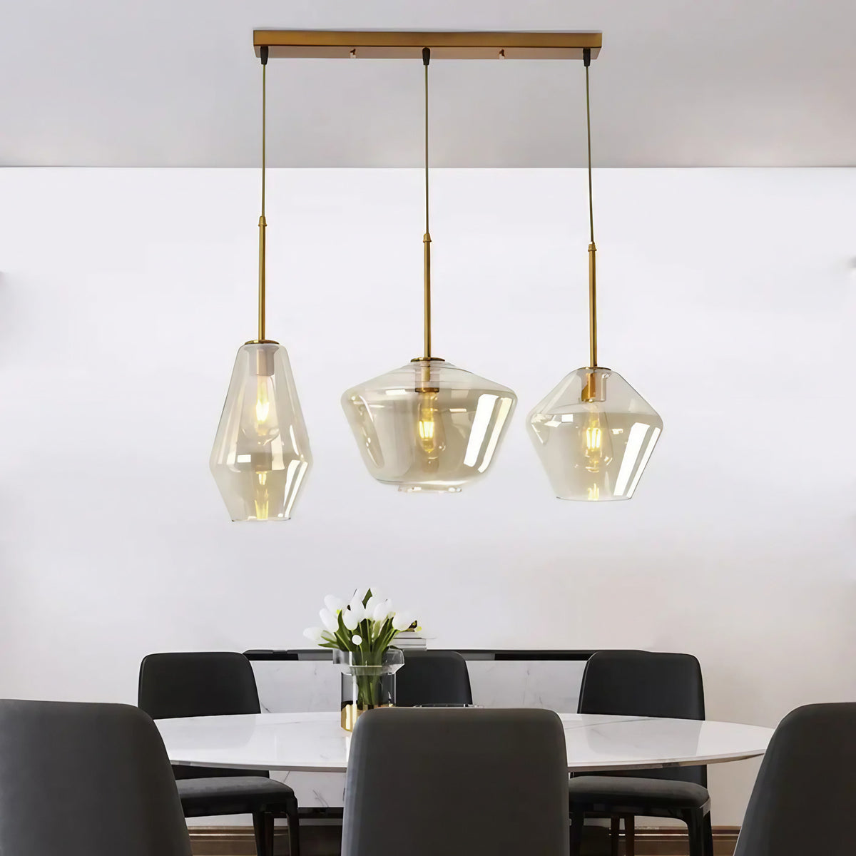 Suspension en verre transparent moderne, quatre modèles au choix