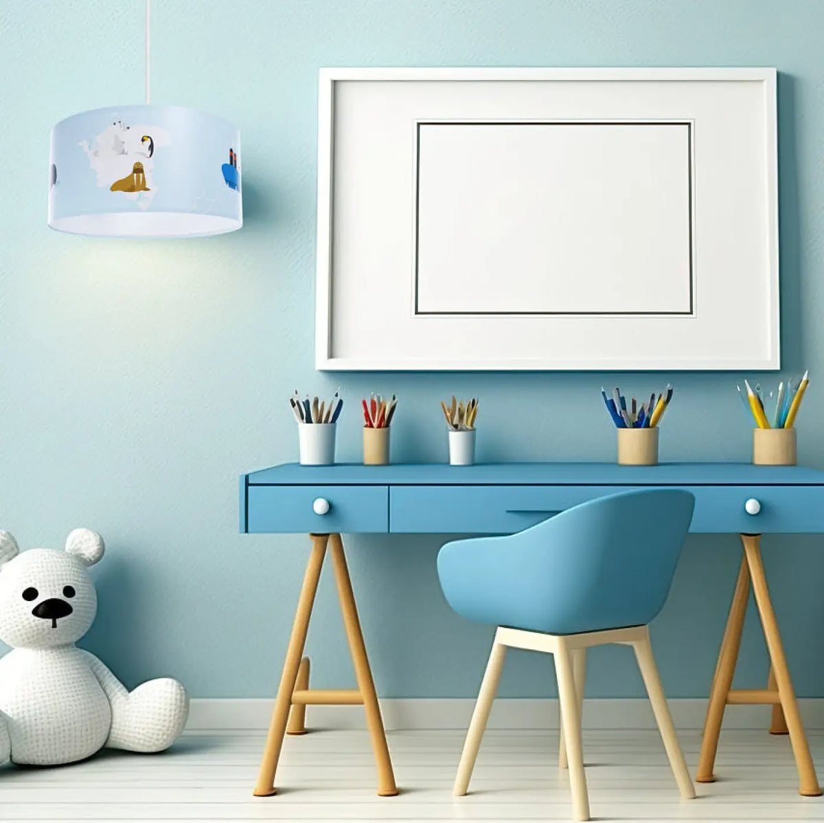 Suspension enfant animaux de l'Arctique, ours polaires et phoques