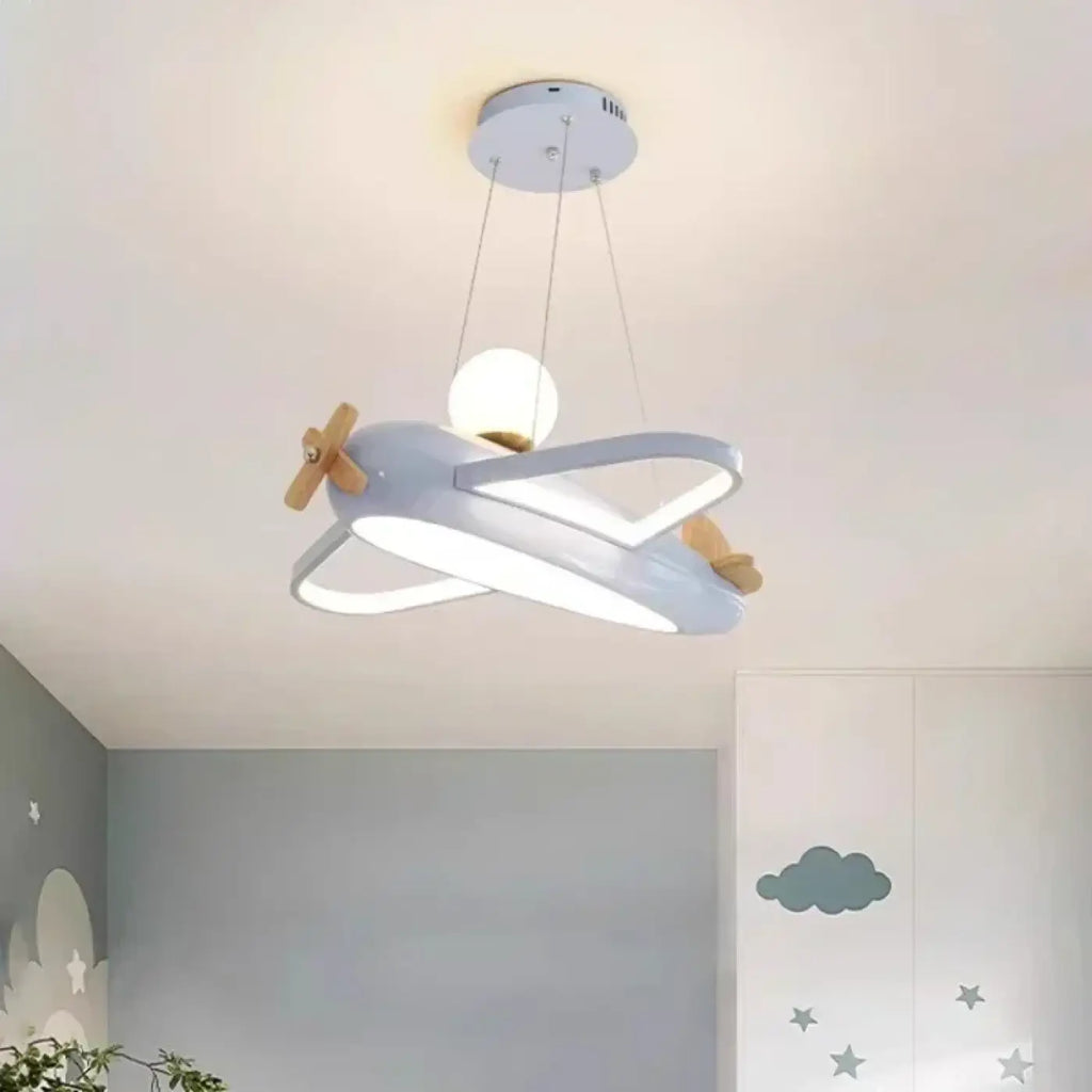 Suspension avion à hélices pour chambre d'enfant, bleu ou beige, bleu