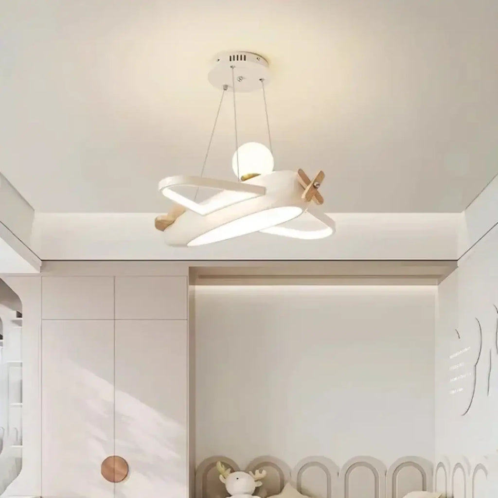 Suspension avion à hélices pour chambre d'enfant, bleu ou beige