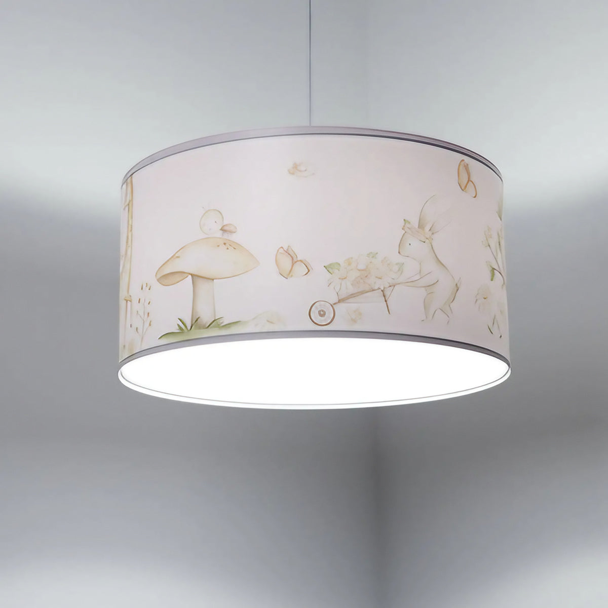 Suspension enfant blanche au petit ours, cylindre, trois tailles